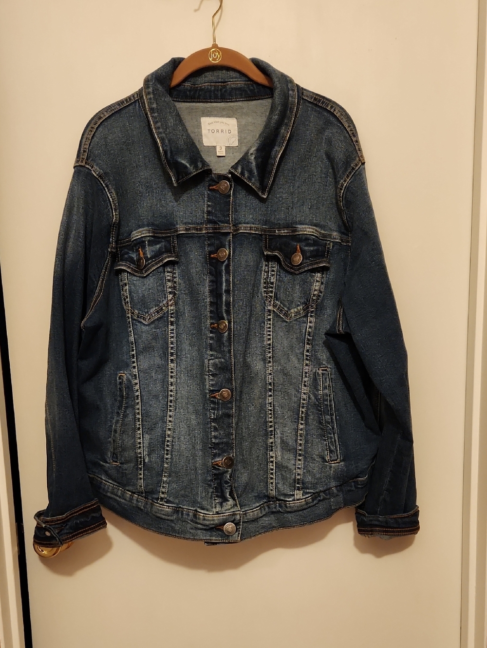 Torrid Women's Dark Blue /Distressed Denim Jacket